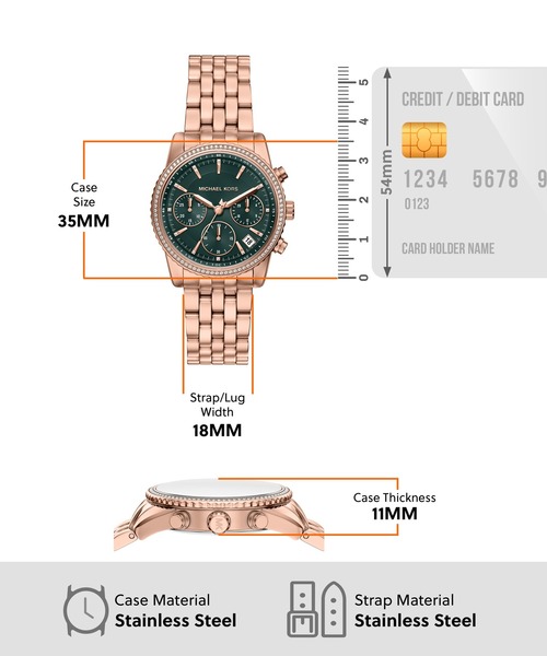 MICHAEL KORS(マイケルコース)の「マイケル・コース 腕時計 レディース アナログ ステンレス MK7600(アナログ腕時計・レディース・ピンクゴールド・FREE)」の5枚目の写真