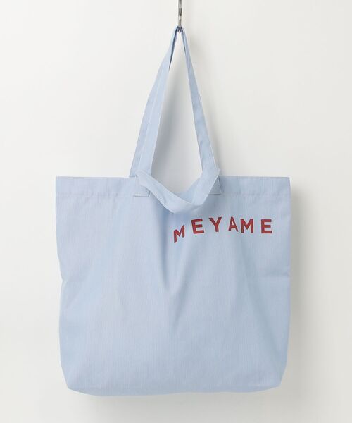 MEYAME(メヤメ)の「MEYAME/メヤメ ストライプロゴトートバッグ STRIPED LOGO TOTE BAG(トートバッグ・レディース・ブルー/レッド/イエロー・FREE)」の2枚目の写真