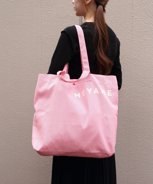 MEYAME(メヤメ)の「MEYAME/メヤメ ストライプロゴトートバッグ STRIPED LOGO TOTE BAG(トートバッグ・レディース・ブルー/レッド/イエロー・FREE)」の1枚目の写真