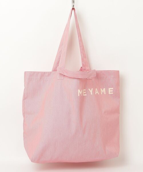 MEYAME(メヤメ)の「MEYAME/メヤメ ストライプロゴトートバッグ STRIPED LOGO TOTE BAG(トートバッグ・レディース・ブルー/レッド/イエロー・FREE)」の12枚目の写真