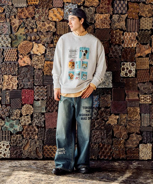 niko and...（ニコアンド）の「【ZOO ZOO ZOO FUUU!!】CAT＆DOGスウェット（スウェット・レディース・ネイビー/イエロー/ライトグレー・LARGE/MEDIUM）」の4枚目の写真
