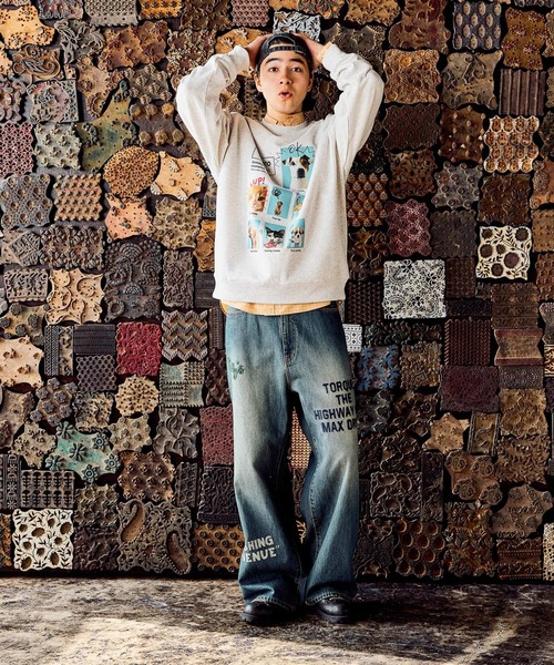 niko and...（ニコアンド）の「【ZOO ZOO ZOO FUUU!!】CAT＆DOGスウェット（スウェット・レディース・ネイビー/イエロー/ライトグレー・LARGE/MEDIUM）」の5枚目の写真