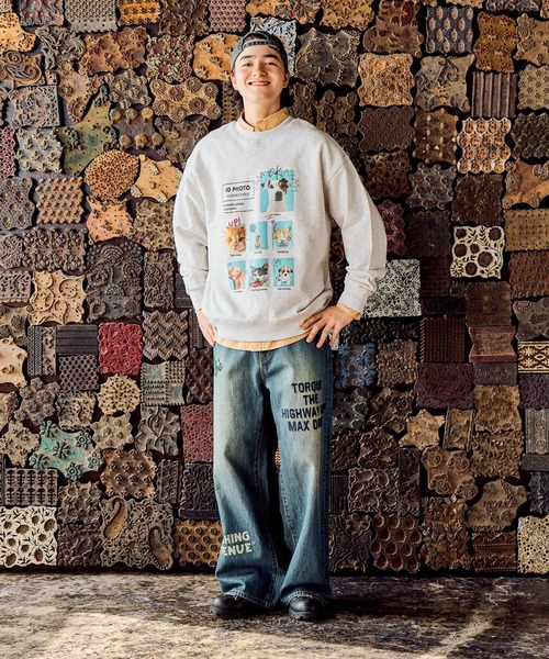 niko and...（ニコアンド）の「【ZOO ZOO ZOO FUUU!!】CAT＆DOGスウェット（スウェット・レディース・ネイビー/イエロー/ライトグレー・LARGE/MEDIUM）」の6枚目の写真