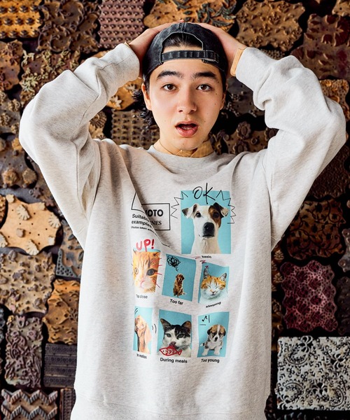 niko and...（ニコアンド）の「【ZOO ZOO ZOO FUUU!!】CAT＆DOGスウェット（スウェット・レディース・ネイビー/イエロー/ライトグレー・LARGE/MEDIUM）」の7枚目の写真