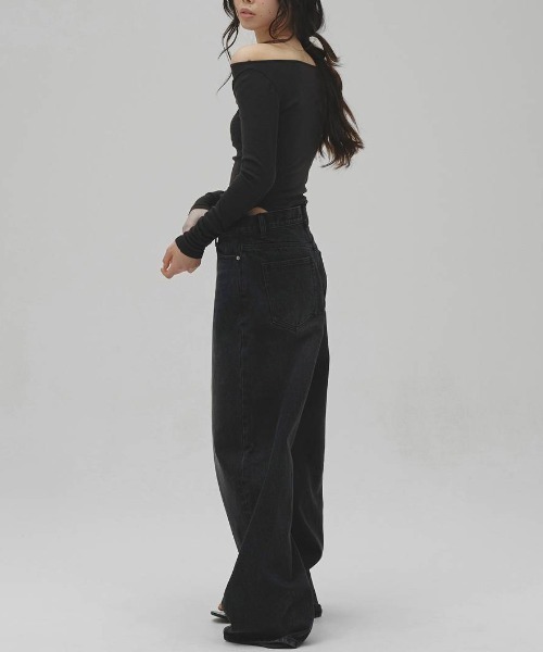 TODAYFUL(トゥデイフル)の「【TODAYFUL/トゥデイフル】Soft Fraice Tops/ソフトフライストップス(Tシャツ/カットソー・レディース・グレー/ホワイト/スミクロ・FREE)」の9枚目の写真