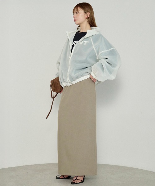 enhaut（アンオート）の「シアーダンボール ジップパーカー（パーカー・レディース・ホワイト/ブラック/グレイッシュベージュ・FREE）」の14枚目の写真