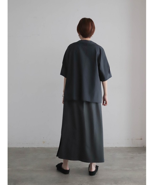 FIL DE FER（フィルデフェール）の「【予約】アイスコットンブロード　ダブルカラーブラウス（シャツ/ブラウス・レディース・ブラウン/ネイビー・FREE）」の15枚目の写真