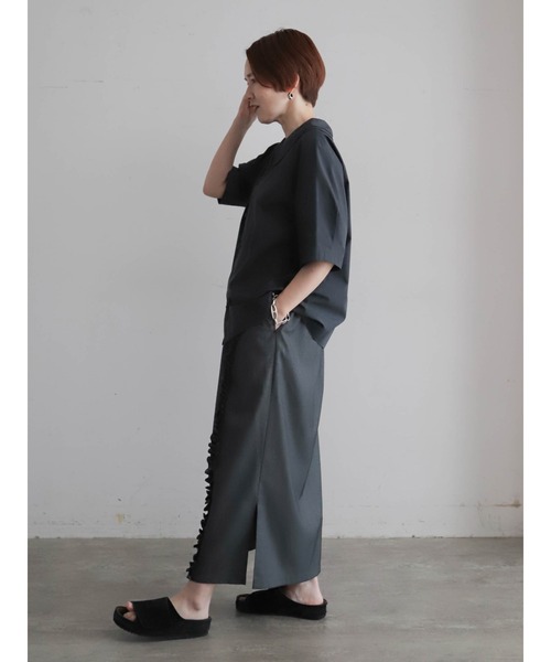 FIL DE FER（フィルデフェール）の「【予約】アイスコットンブロード　ダブルカラーブラウス（シャツ/ブラウス・レディース・ブラウン/ネイビー・FREE）」の16枚目の写真