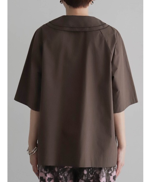 FIL DE FER（フィルデフェール）の「【予約】アイスコットンブロード　ダブルカラーブラウス（シャツ/ブラウス・レディース・ブラウン/ネイビー・FREE）」の20枚目の写真