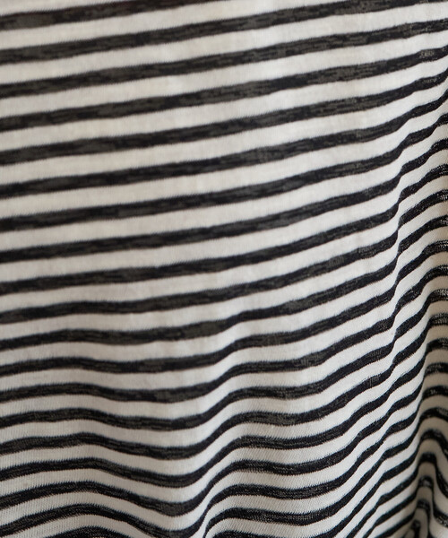 FREAK'S STORE（フリークスストア）の「限定展開　シアー ボーダー 半袖 Tシャツ（Tシャツ/カットソー・レディース・レッド/ブルー/ブラウン/ライトグレー/ブルーグリーン/ブラック・ﾌﾘ-）」の14枚目の写真