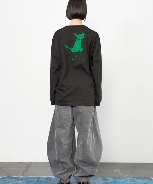 Nora Lily（ノラリリー）の「【Nora Lily】Drawing NEKO Print L/S Tee（Tシャツ/カットソー・メンズ・ネイビー/ブルー/ヘザーグレー/チャコールグレー/バーガンディー・LARGE）」の12枚目の写真