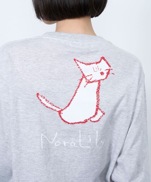 Nora Lily（ノラリリー）の「【Nora Lily】Drawing NEKO Print L/S Tee（Tシャツ/カットソー・メンズ・ネイビー/ブルー/ヘザーグレー/チャコールグレー/バーガンディー・LARGE）」の18枚目の写真