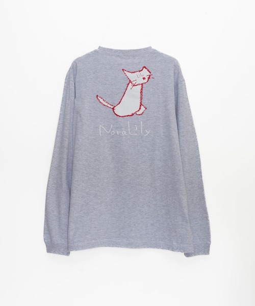 Nora Lily（ノラリリー）の「【Nora Lily】Drawing NEKO Print L/S Tee（Tシャツ/カットソー・メンズ・ネイビー/ブルー/ヘザーグレー/チャコールグレー/バーガンディー・LARGE）」の21枚目の写真
