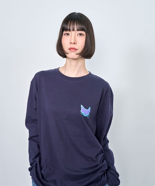 Nora Lily（ノラリリー）の「【Nora Lily】Drawing NEKO Print L/S Tee（Tシャツ/カットソー・メンズ・ネイビー/ブルー/ヘザーグレー/チャコールグレー/バーガンディー・LARGE）」の22枚目の写真