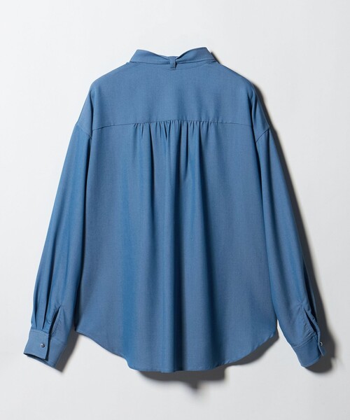 A DAY IN THE LIFE UNITED ARROWS(アデイインザライフユナイテッドアローズ)の「デニムライク ボウタイ バンドカラーブラウス <A DAY IN THE LIFE>(シャツ/ブラウス・レディース・コバルトブルー/ネイビー・FREE)」の3枚目の写真