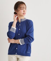 【人気デザイン!日本製/ロゴ刺繍入り/ワンマイルウエア】コットン ニットカーディガン