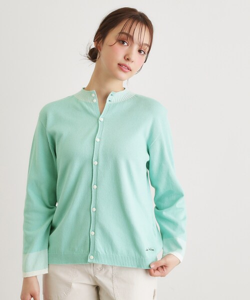 LAURA ASHLEY(ローラアシュレイ)の「【人気デザイン!日本製/ロゴ刺繍入り/ワンマイルウエア】コットン ニットカーディガン(カーディガン/ボレロ・レディース・グリーン系その他4/ブルー系2/アイボリー系2・38)」の8枚目の写真