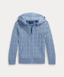 POLO RALPH LAUREN CHILDRENSWEAR（ポロ ラルフ ローレン チルドレンズウェア）の「ケーブル コットン フーデッド フルジップ セーター（ニット/セーター）」