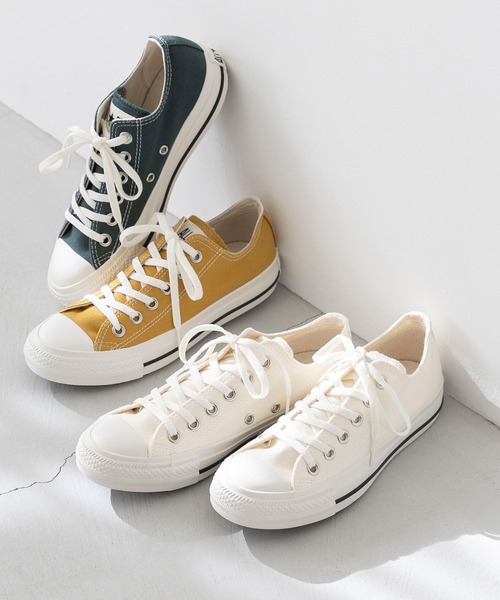 CONVERSE（コンバース）の「CONVERSE ALL STAR WASHEDCANVAS OX コンバース オールスター ウォッシュドキャンバス ローカット スニーカー（スニーカー・レディース・イエロー/グリーン/ホワイト・22.5cm/24.0cm/24.5cm/23.0cm/23.5cm/25.0cm/25.5cm/26.0cm/22.0cm）」の3枚目の写真