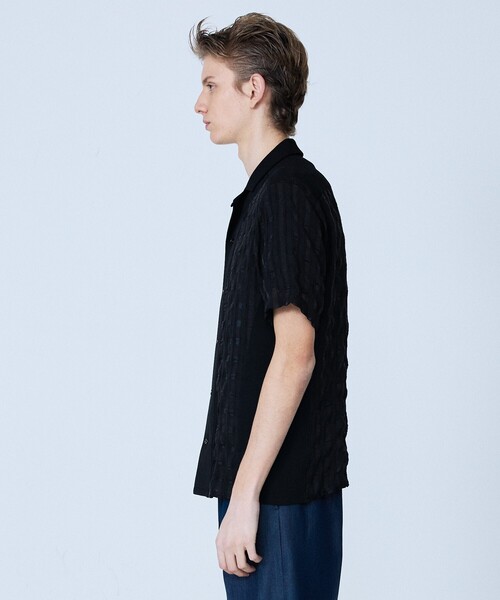 5351 POUR LES HOMMES（ゴーサンゴーイチプールオム）の「【コンビネーション】シアー チェック 半袖シャツ（シャツ/ブラウス・メンズ・ブラック/ネイビー・50/48/46/44）」の5枚目の写真