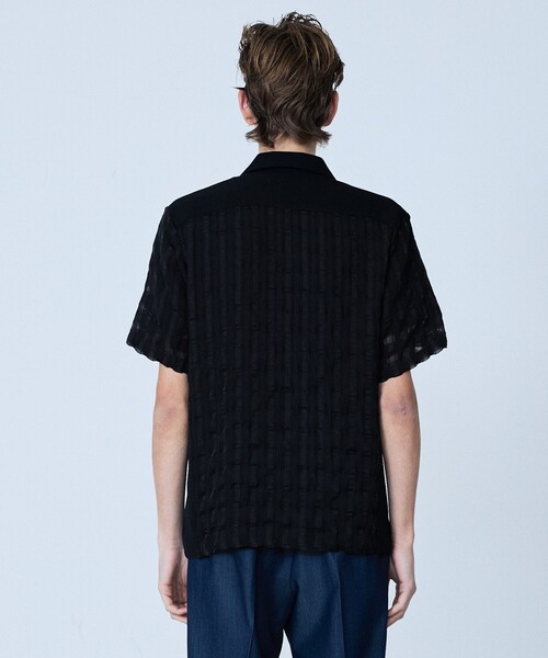 5351 POUR LES HOMMES（ゴーサンゴーイチプールオム）の「【コンビネーション】シアー チェック 半袖シャツ（シャツ/ブラウス・メンズ・ブラック/ネイビー・50/48/46/44）」の6枚目の写真