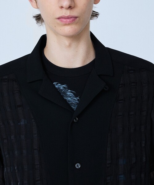 5351 POUR LES HOMMES（ゴーサンゴーイチプールオム）の「【コンビネーション】シアー チェック 半袖シャツ（シャツ/ブラウス・メンズ・ブラック/ネイビー・50/48/46/44）」の7枚目の写真