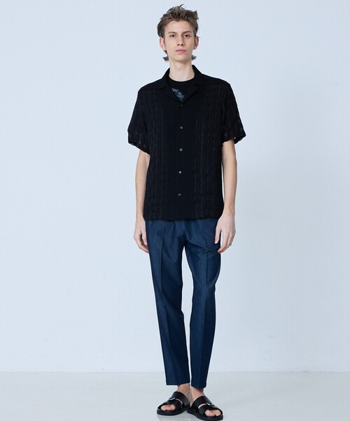 5351 POUR LES HOMMES（ゴーサンゴーイチプールオム）の「【コンビネーション】シアー チェック 半袖シャツ（シャツ/ブラウス・メンズ・ブラック/ネイビー・50/48/46/44）」の11枚目の写真