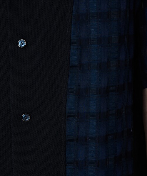 5351 POUR LES HOMMES（ゴーサンゴーイチプールオム）の「【コンビネーション】シアー チェック 半袖シャツ（シャツ/ブラウス・メンズ・ブラック/ネイビー・50/48/46/44）」の12枚目の写真