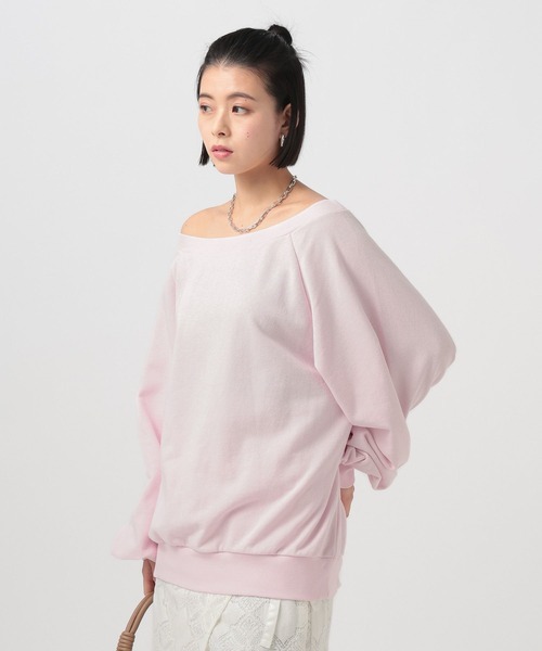 BAYFLOW（ベイフロー）の「[WEB限定]ルーズスウェット（スウェット・レディース・グレー/オフホワイト/ベージュ/ブラック/ピンク・FREE）」の5枚目の写真