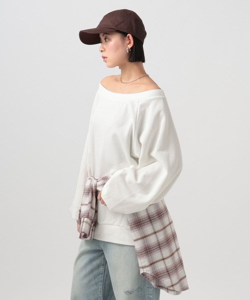 BAYFLOW（ベイフロー）の「[WEB限定]ルーズスウェット（スウェット・レディース・グレー/オフホワイト/ベージュ/ブラック/ピンク・FREE）」の20枚目の写真