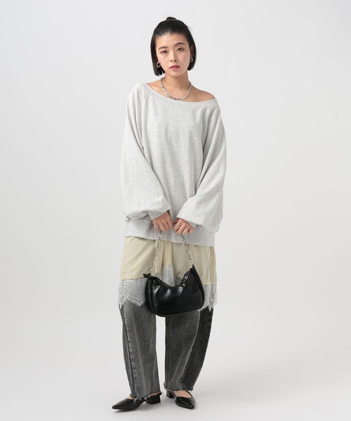 BAYFLOW（ベイフロー）の「[WEB限定]ルーズスウェット（スウェット・レディース・グレー/オフホワイト/ベージュ/ブラック/ピンク・FREE）」の21枚目の写真