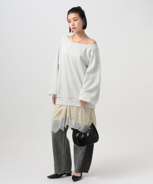 BAYFLOW（ベイフロー）の「[WEB限定]ルーズスウェット（スウェット・レディース・グレー/オフホワイト/ベージュ/ブラック/ピンク・FREE）」の22枚目の写真