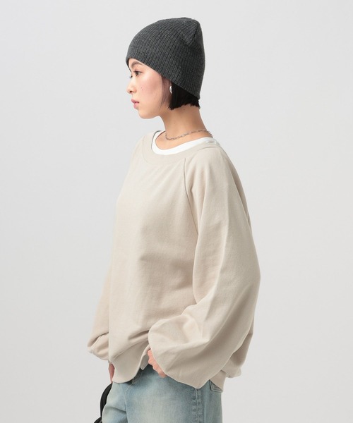 BAYFLOW（ベイフロー）の「[WEB限定]ルーズ2WAYオフショルスウェット（スウェット・レディース・グレー/オフホワイト/ベージュ/ブラック/ピンク・FREE）」の6枚目の写真