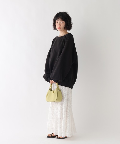 BAYFLOW（ベイフロー）の「[WEB限定]ルーズ2WAYオフショルスウェット（スウェット・レディース・グレー/オフホワイト/ベージュ/ブラック/ピンク・FREE）」の14枚目の写真