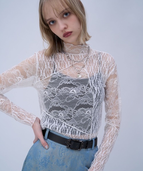 HARE(ハレ)の「ドッキングレースシアートップス(HARE)(Tシャツ/カットソー・レディース・ブラック/ホワイト/グリーン・FREE)」の2枚目の写真