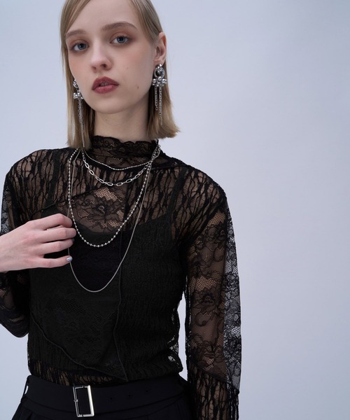 HARE(ハレ)の「ドッキングレースシアートップス(HARE)(Tシャツ/カットソー・レディース・ブラック/ホワイト/グリーン・FREE)」の8枚目の写真