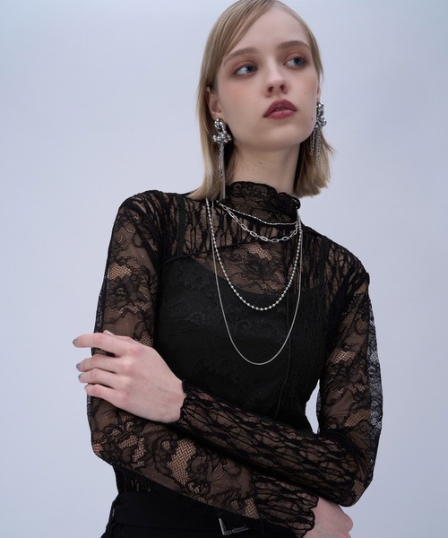 HARE(ハレ)の「ドッキングレースシアートップス(HARE)(Tシャツ/カットソー・レディース・ブラック/ホワイト/グリーン・FREE)」の9枚目の写真