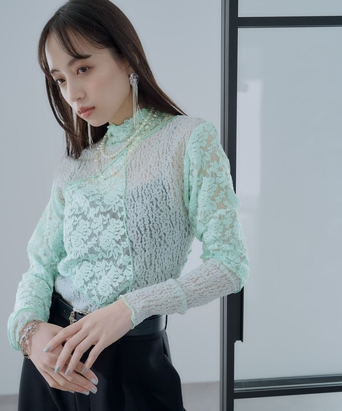 HARE(ハレ)の「ドッキングレースシアートップス(HARE)(Tシャツ/カットソー・レディース・ブラック/ホワイト/グリーン・FREE)」の13枚目の写真