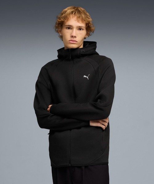 PUMA(プーマ)の「PUMA プーマ メンズ エヴォストライプ フルジップ フーディ(パーカー・メンズ・ブラック/グレー・X-LARGE/XX-LARGE/LARGE/MEDIUM/SMALL)」の1枚目の写真
