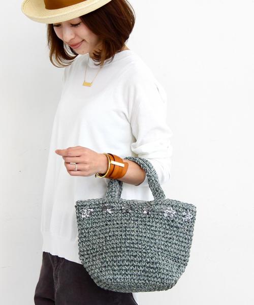 BEAUTY&YOUTH UNITED ARROWS(ビューティーアンドユースユナイテッドアローズ)の「BY∵ ペーパースタースパンコールミニトート◆(トートバッグ・レディース・ブラック/ベージュ/オリーブ・FREE)」の3枚目の写真