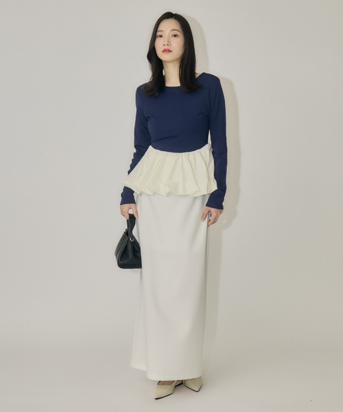 NEUNA(ヌナ)の「バックシャンバルーンペプラムトップス(Tシャツ/カットソー・レディース・ブラウン/ネイビー/ブラック・FREE)」の11枚目の写真