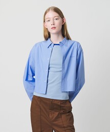 ＜NICE WEATHER＞ロゴ クロップド シャツ