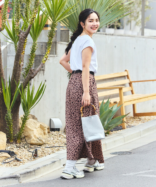 FREAK'S STORE(フリークスストア)の「THOUSAND MILE × FREAK'S STORE/サウザンドマイル 別注 UVカット Tシャツ スカートセットアップ/デニムライク/レオパード(スカート・レディース・ネイビー/レオパード・フリ-)」の10枚目の写真