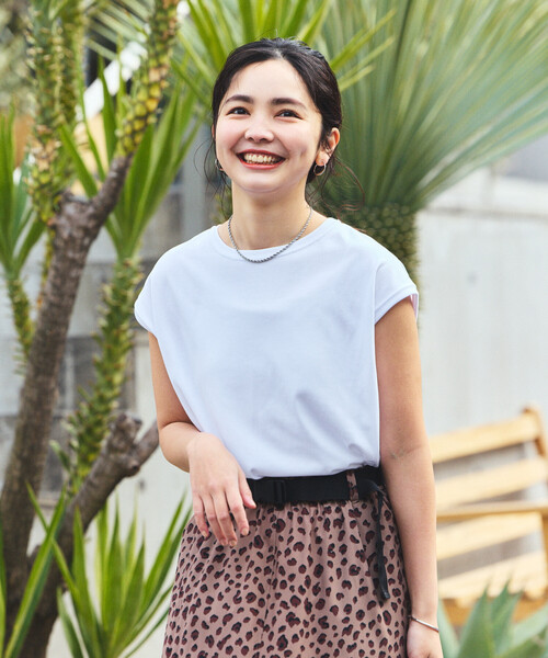 FREAK'S STORE(フリークスストア)の「THOUSAND MILE × FREAK'S STORE/サウザンドマイル 別注 UVカット Tシャツ スカートセットアップ/デニムライク/レオパード(スカート・レディース・ネイビー/レオパード・フリ-)」の12枚目の写真