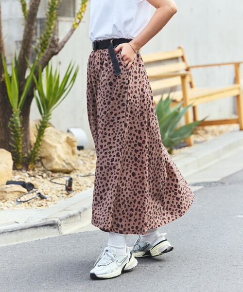 FREAK'S STORE(フリークスストア)の「THOUSAND MILE × FREAK'S STORE/サウザンドマイル 別注 UVカット Tシャツ スカートセットアップ/デニムライク/レオパード(スカート・レディース・ネイビー/レオパード・フリ-)」の22枚目の写真