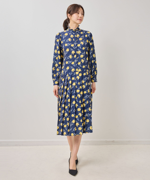 NARACAMICIE(ナラカミーチェ)の「【NARACAMICIE】チューリップ柄ワンピース(ワンピース・レディース・ネイビー/ブラック・M)」の6枚目の写真