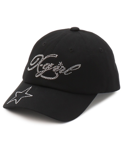 X-girl Stages(エックスガールステージス)の「ラインストーンロゴ キャップ(キャップ・キッズ・ピンク/ブラック・S(48-52cm)/52-56cm)」の2枚目の写真