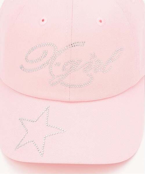 X-girl Stages(エックスガールステージス)の「ラインストーンロゴ キャップ(キャップ・キッズ・ピンク/ブラック・S(48-52cm)/52-56cm)」の5枚目の写真