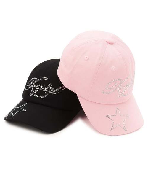 X-girl Stages(エックスガールステージス)の「ラインストーンロゴ キャップ(キャップ・キッズ・ピンク/ブラック・S(48-52cm)/52-56cm)」の9枚目の写真