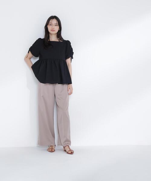 NATURAL BEAUTY BASIC（ナチュラルビューティーベーシック）の「◇ドロストギャザースリーブブラウス（シャツ/ブラウス・レディース・ブラック/オフホワイト/ブルー・FREE）」の9枚目の写真